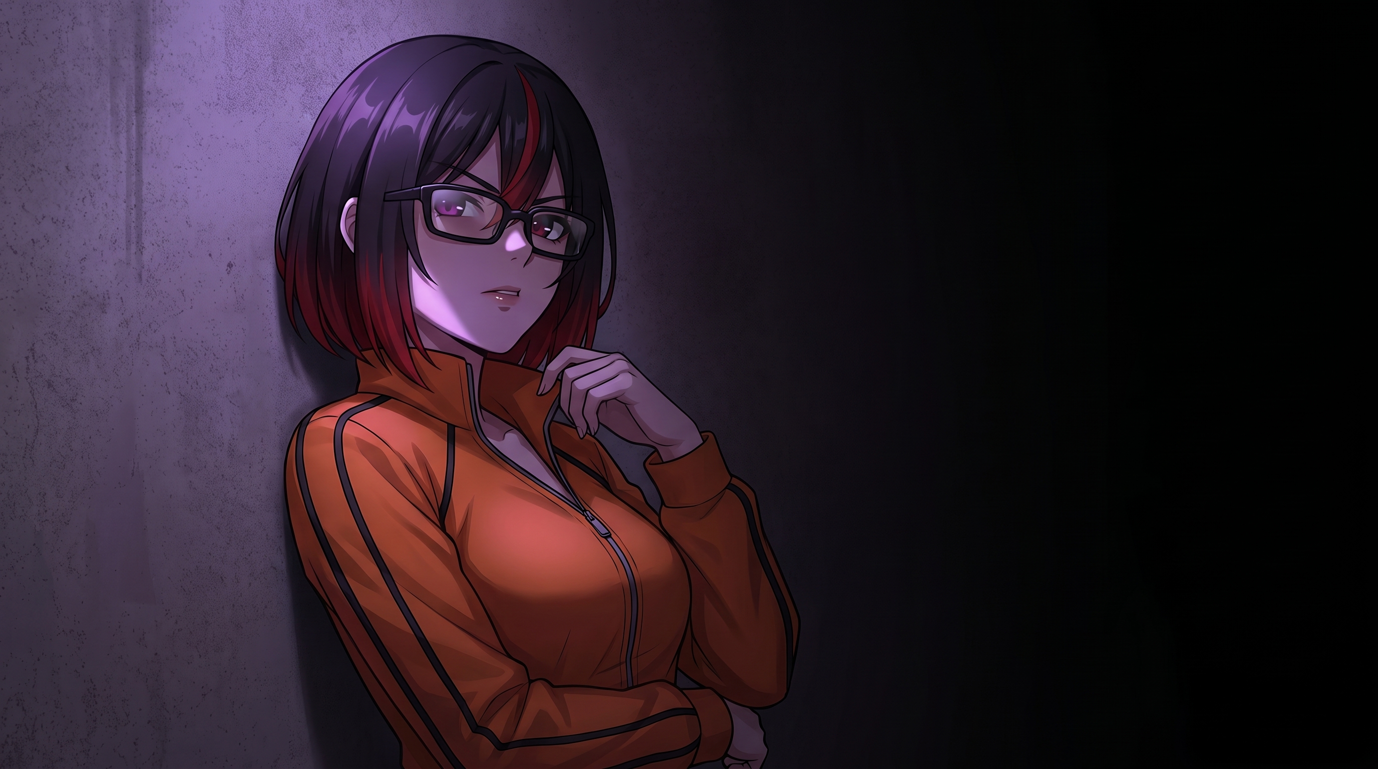 Girl standing in purple light 2K 20260926123035