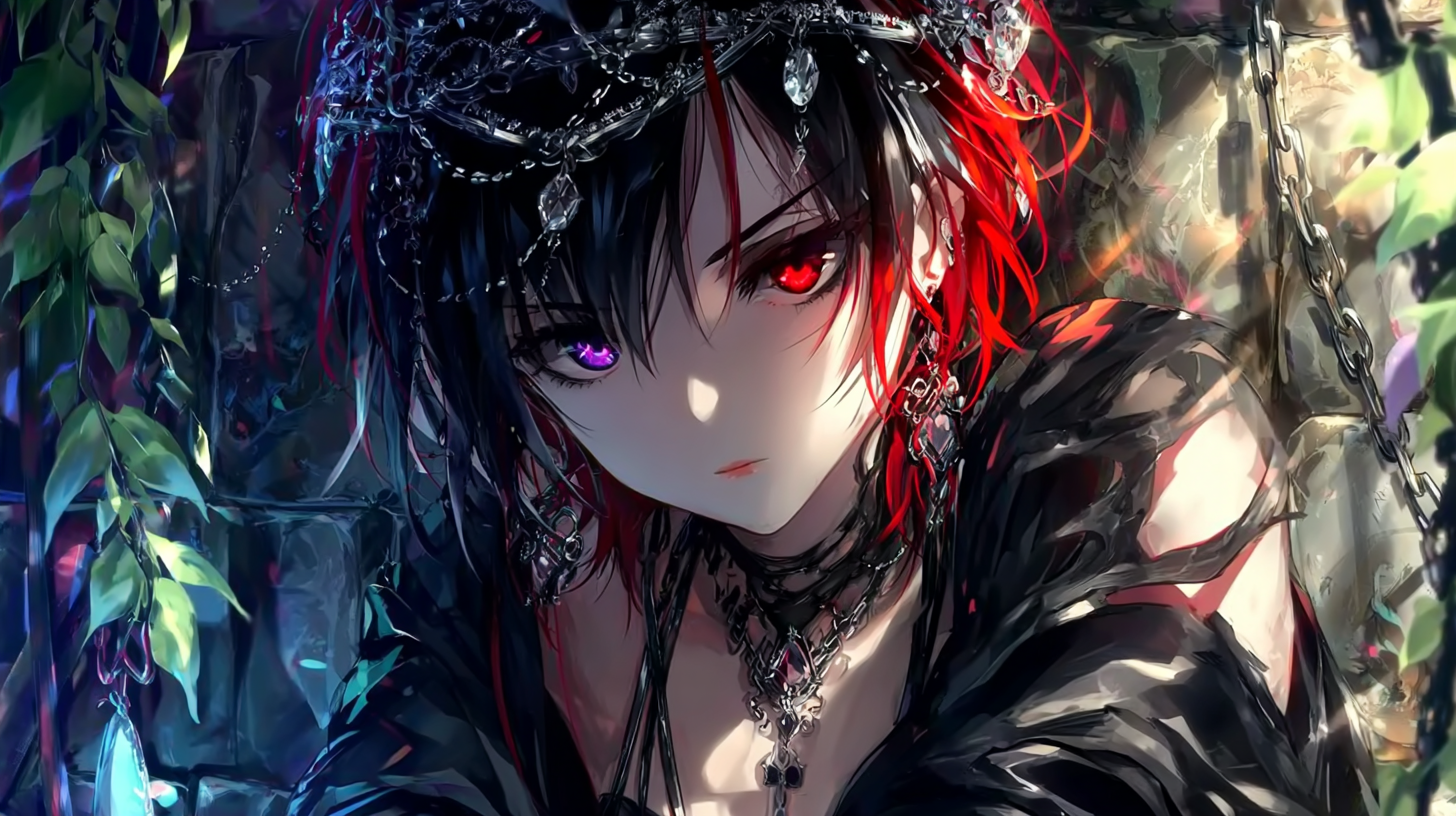 u1581363928 A woman with black hair and red hair tips one eye a01cc4f6-7904-4712-9f32-b5d2ef746ca1 0